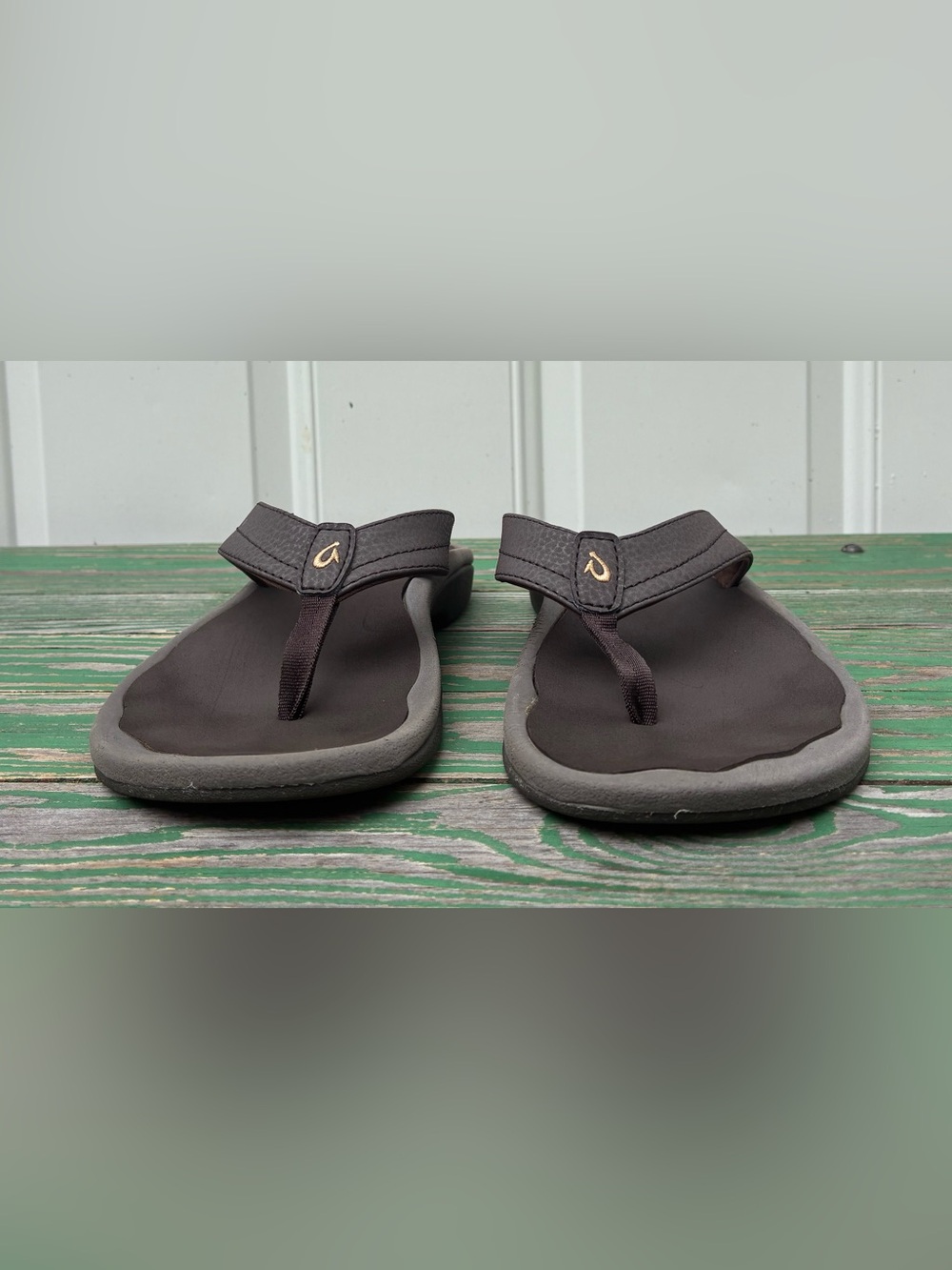 OluKai OHANA Womens Sz 8 Slip On Thong Sandals Brown Flip Flop Beach Summer - Picture 8 of 16